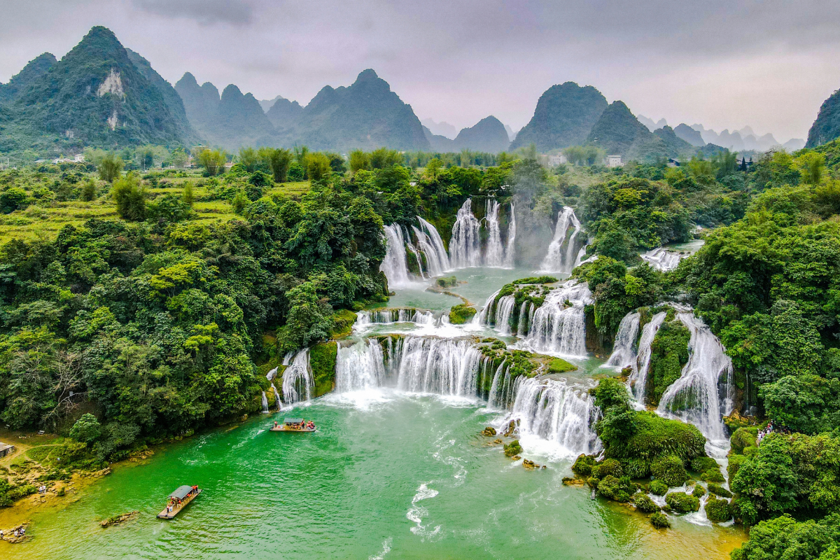Ban Gioc Waterfall View from High Top